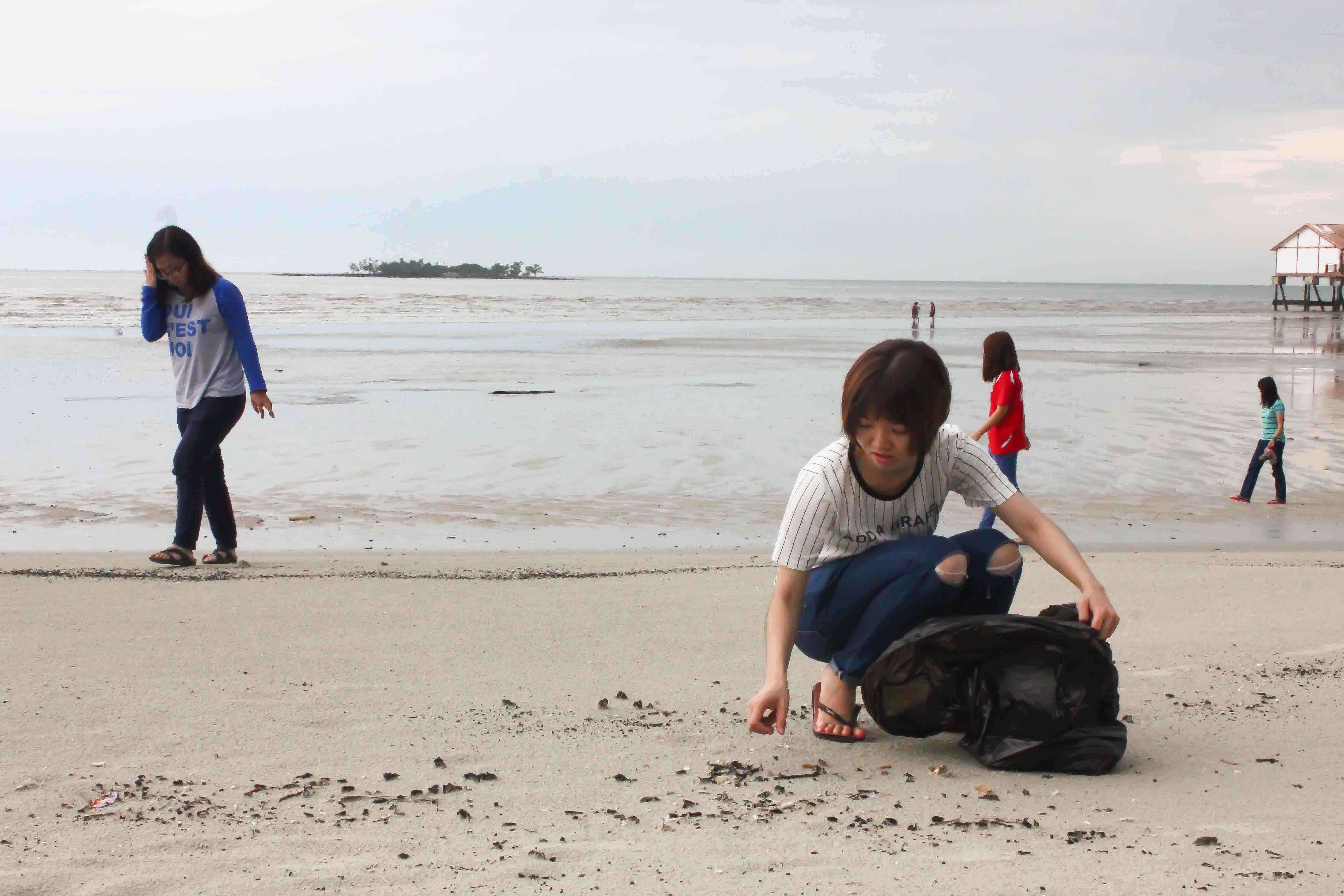 摄理会员实践郑明析牧师教导在清理沙滩